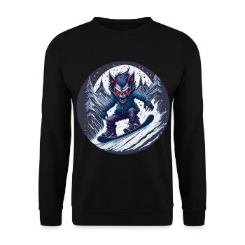 Gruseliges Halloween Party Kostüm Werwolf - Unisex Sweatshirt - black - Front - Alina (178cm) & Michal (187cm)