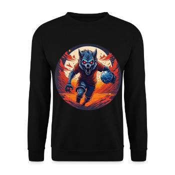 Spooky Halloween party costume werewolf handball - Unisex Sweatshirt - black - Front - Alina (178cm) & Michal (187cm)
