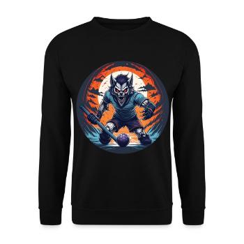 Spooky Halloween party costume werewolf field - Unisex Sweatshirt - black - Front - Alina (178cm) & Michal (187cm)