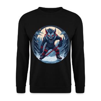 Effrayant costume de fête d’Halloween loup-garou - Sweat-shirt Unisexe - noir - Devant - Alina (178cm) & Michal (187cm)