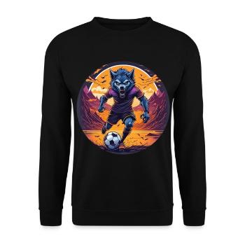 Creepy Halloween party costume werewolf soccer - Unisex Sweatshirt - black - Front - Alina (178cm) & Michal (187cm)