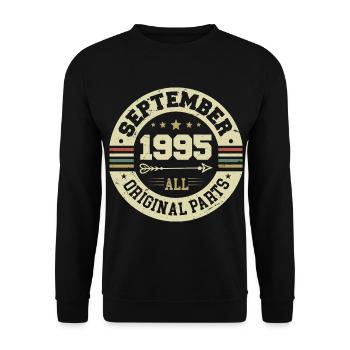 29th birthday 1995 Legendary since September 1995 - Unisex Sweatshirt - black - Front - Alina (178cm) & Michal (187cm)