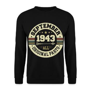 81. Geburtstag 1943 Legendär seit September 1943 - Unisex Pullover - Schwarz - Vorne - Alina (178cm) & Michal (187cm)