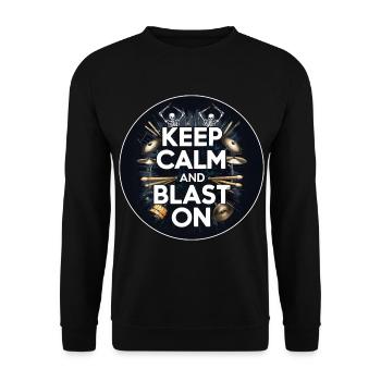 Drummer Schlagzeuger T-Shirt Blast Beats Drumming - Unisex Sweatshirt - black - Front - Alina (178cm) & Michal (187cm)
