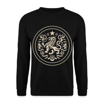 Chinese Lion - Golden China Design - Unisex Sweatshirt - black - Front - Alina (178cm) & Michal (187cm)