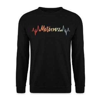 Motocross Cardiogram Vintage - Unisex Sweatshirt - black - Front - Alina (178cm) & Michal (187cm)