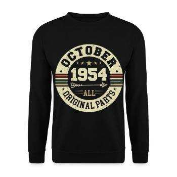 Légendaire depuis octobre 1954 Anniversaire octobre 1954 - Sweat-shirt Unisexe - noir - Devant - Alina (178cm) & Michal (187cm)