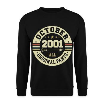 Legendary since October 2001 Birthday October 2001 - Unisex Sweatshirt - black - Front - Alina (178cm) & Michal (187cm)