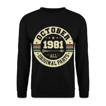 Legendary since October 1981 Birthday October 1981 - Unisex Sweatshirt - black - Front - Alina (178cm) & Michal (187cm)