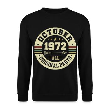 Legendär seit Oktober 1972 Geburtstag Oktober 1972 - Unisex Pullover - Schwarz - Vorne - Alina (178cm) & Michal (187cm)