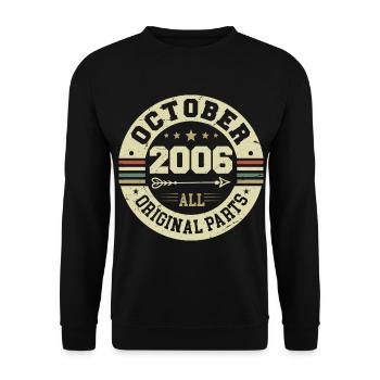 Legendary since October 2006 Birthday October 2006 - Unisex Sweatshirt - black - Front - Alina (178cm) & Michal (187cm)