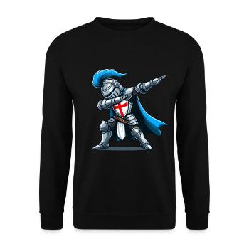 Dabbender Ritter, Mittelalter Kostüm - Unisex Pullover - Schwarz - Vorne - Alina (178cm) & Michal (187cm)