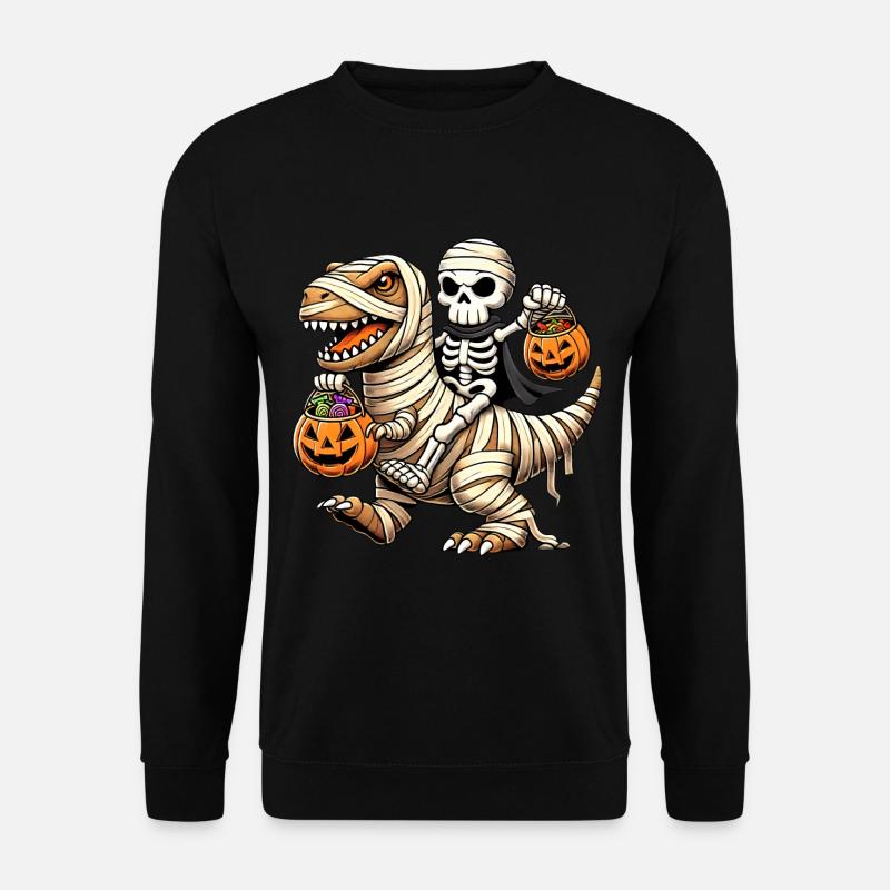 Skeleton and Dinosaur Halloween Mummy - Unisex Sweatshirt - black
