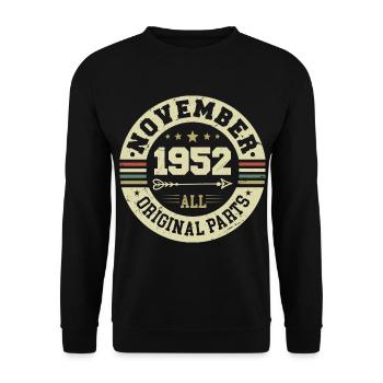 Millésime Novembre 1952 - Anniversaire Novembre 1952 - Sweat-shirt Unisexe - noir - Devant - Alina (178cm) & Michal (187cm)