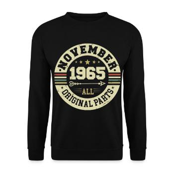 Millésime Novembre 1965 - Anniversaire Novembre 1965 - Sweat-shirt Unisexe - noir - Devant - Alina (178cm) & Michal (187cm)