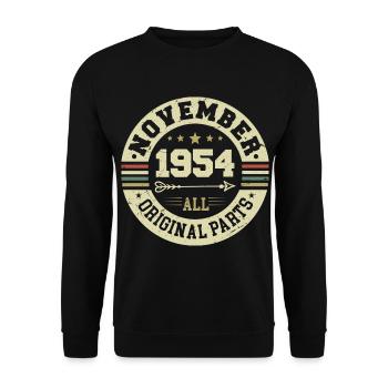 Vintage November 1954 - Birthday November 1954 - Unisex Sweatshirt - black - Front - Alina (178cm) & Michal (187cm)