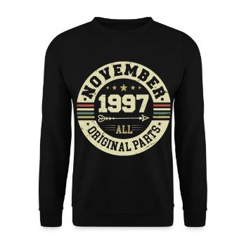 Millésime Novembre 1997 - Anniversaire Novembre 1997 - Sweat-shirt Unisexe - noir - Devant - Alina (178cm) & Michal (187cm)