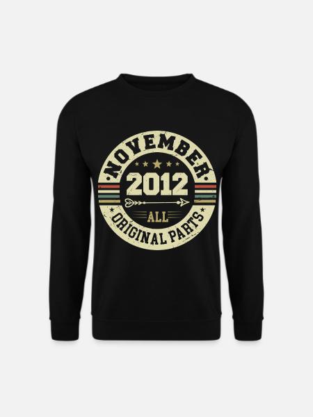 Vintage November 2012 - Geburtstag November 2012 - Unisex Pullover - Schwarz