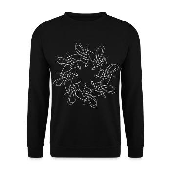 Lilly Name Name Mandala - Unisex Sweatshirt - black - Front - Alina (178cm) & Michal (187cm)