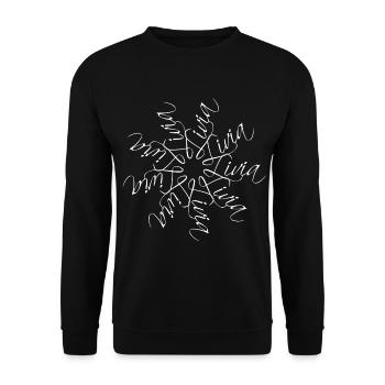 Livia Name Name Mandala - Unisex Sweatshirt - black - Front - Alina (178cm) & Michal (187cm)