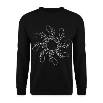 Julie Nom Mandala - Sweat-shirt Unisexe - noir - Devant - Alina (178cm) & Michal (187cm)