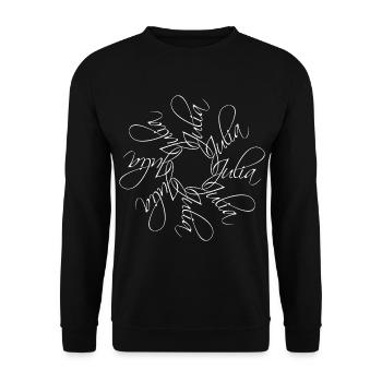 Julia Name Namensmandala - Unisex Pullover - Schwarz - Vorne - Alina (178cm) & Michal (187cm)