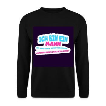 Je suis un homme, oublie les choses humour - Sweat-shirt Unisexe - noir - Devant - Alina (178cm) & Michal (187cm)