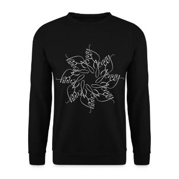 Jenny Name Name Mandala - Unisex Sweatshirt - black - Front - Alina (178cm) & Michal (187cm)