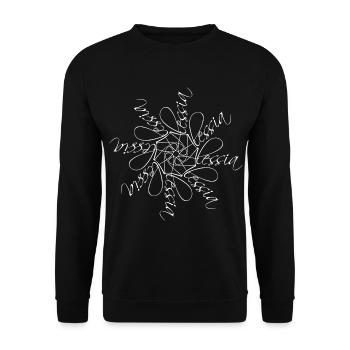 Alessia Name Namensmandala - Unisex Pullover - Schwarz - Vorne - Alina (178cm) & Michal (187cm)