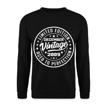 Décembre 2009 Cadeau Vintage Rétro Décembre 2009 - Sweat-shirt Unisexe - noir - Devant - Alina (178cm) & Michal (187cm)