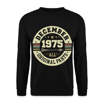 Legends Birthday December 1975 Born Gift - Unisex Sweatshirt - black - Front - Alina (178cm) & Michal (187cm)