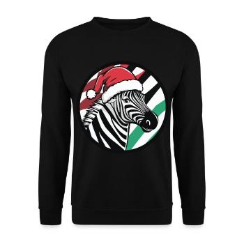 Zebra Weihnachten X-Mas - Unisex Pullover - Schwarz - Vorne - Alina (178cm) & Michal (187cm)