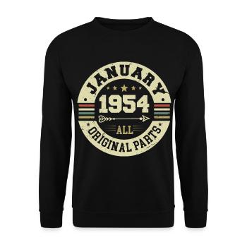 Janvier 1954 - Anniversaire en janvier 1954 - Sweat-shirt Unisexe - noir - Devant - Alina (178cm) & Michal (187cm)