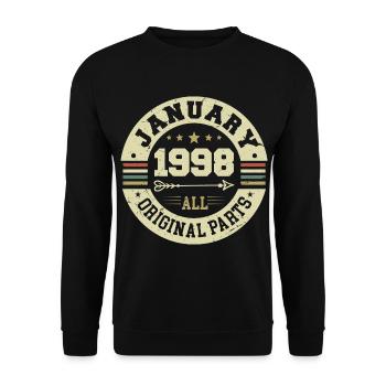 Janvier 1998 - Anniversaire en janvier 1998 - Sweat-shirt Unisexe - noir - Devant - Alina (178cm) & Michal (187cm)