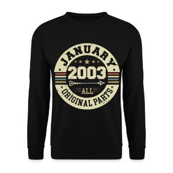 January 2003 - Birthday in January 2003 - Unisex Sweatshirt - black - Front - Alina (178cm) & Michal (187cm)