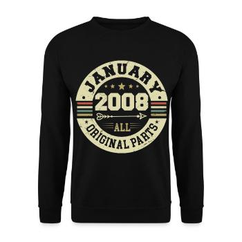 January 2008 - Birthday in January 2008 - Unisex Sweatshirt - black - Front - Alina (178cm) & Michal (187cm)