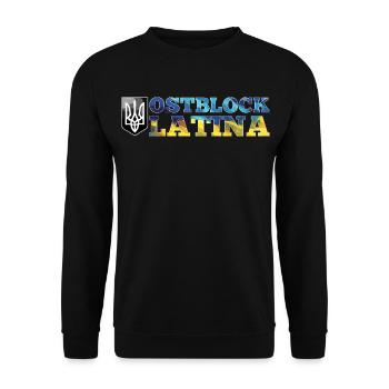Ostblock Latina Ukrainerin Ukraine Geschenk - Unisex Pullover - Schwarz - Vorne - Alina (178cm) & Michal (187cm)