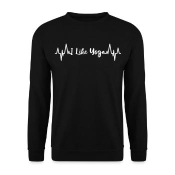I Like Yoga Heartbeat - Unisex Sweatshirt - black - Front - Alina (178cm) & Michal (187cm)
