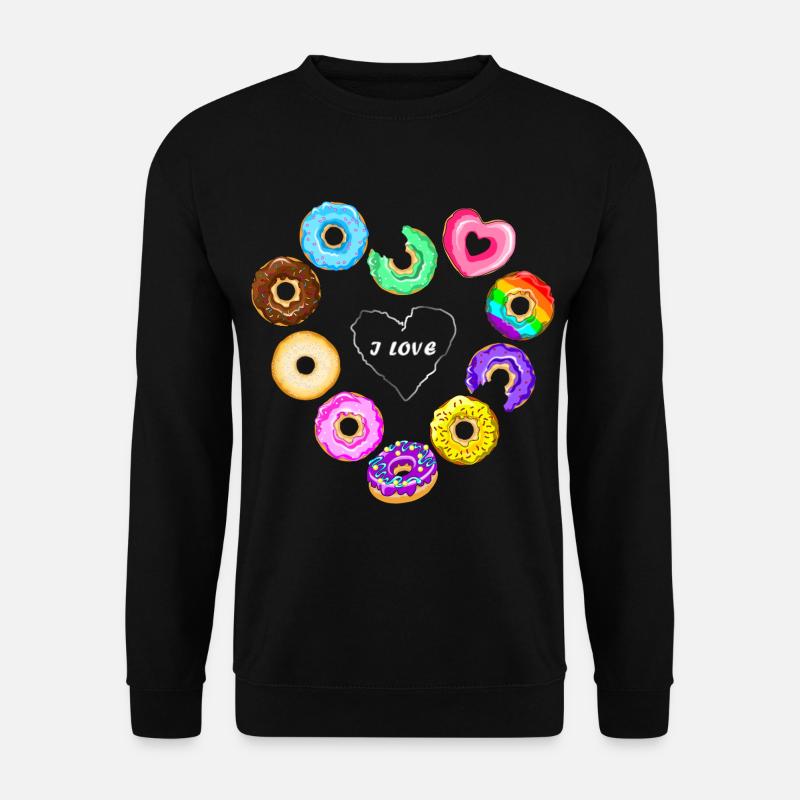 Ich liebe Donuts - Unisex Pullover - Schwarz