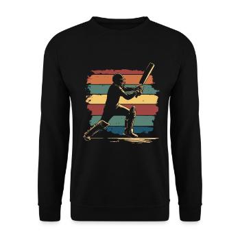 Cricket Player Vintage - Unisex Sweatshirt - black - Front - Alina (178cm) & Michal (187cm)