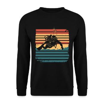 Scuba Diving Diving Diver Vintage - Unisex Sweatshirt - black - Front - Alina (178cm) & Michal (187cm)