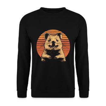 Quokka vintage rieur - Sweat-shirt Unisexe - noir - Devant - Alina (178cm) & Michal (187cm)