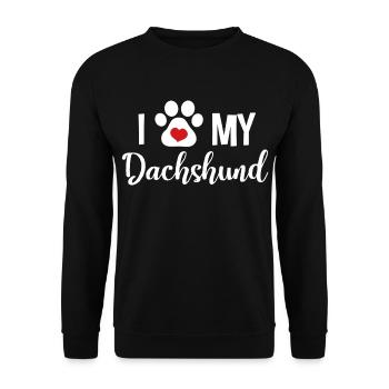 I Love My Dachshund - Unisex Sweatshirt - black - Front - Alina (178cm) & Michal (187cm)