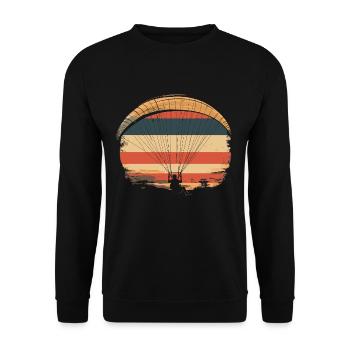Parapente vintage coucher de soleil - Sweat-shirt Unisexe - noir - Devant - Alina (178cm) & Michal (187cm)