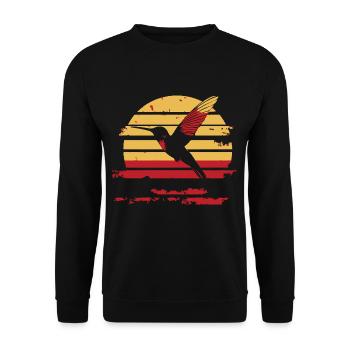 Hummingbird Silhouette Vintage Sunset - Unisex Sweatshirt - black - Front - Alina (178cm) & Michal (187cm)