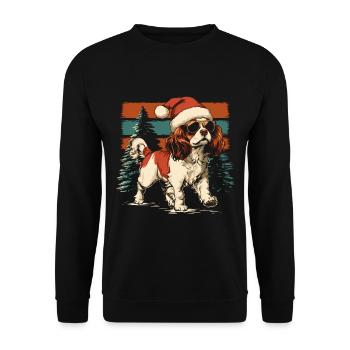 Cool Cavalier King Charles Épagneul Noël - Sweat-shirt Unisexe - noir - Devant - Alina (178cm) & Michal (187cm)