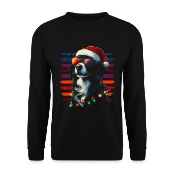 Cool Border Collie Noël - Sweat-shirt Unisexe - noir - Devant - Alina (178cm) & Michal (187cm)