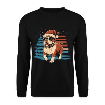 Cool bouledogue anglais Noël - Sweat-shirt Unisexe - noir - Devant - Alina (178cm) & Michal (187cm)