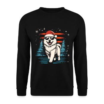 Cool Samoyède de Noël - Sweat-shirt Unisexe - noir - Devant - Alina (178cm) & Michal (187cm)