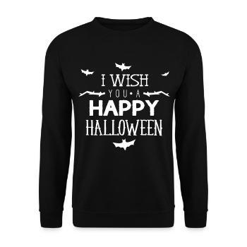 I Wish You a Happy Halloween - Unisex Sweatshirt - black - Front - Alina (178cm) & Michal (187cm)